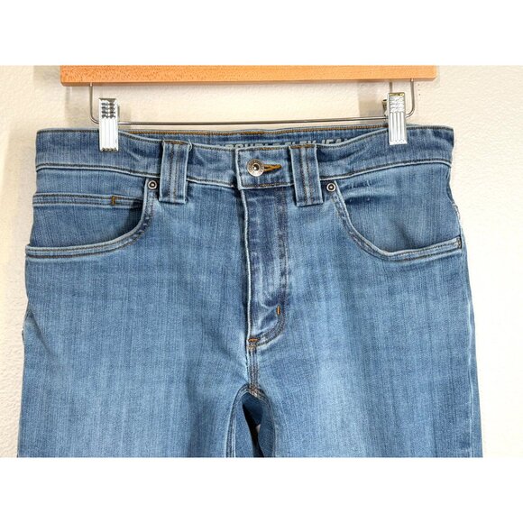 Duluth Trading Co. Ballroom Double Flex Jeans 30x34 Med Wash Denim Mens Stretch - Picture 2 of 14